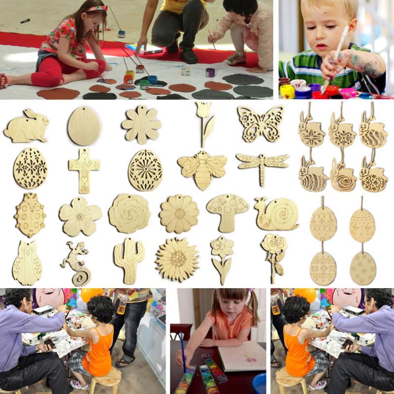 

10 шт. деревянные пасхальные DIY кролик франжипани жук улитка сова геккон бабочка небольшой кулон орнамент
