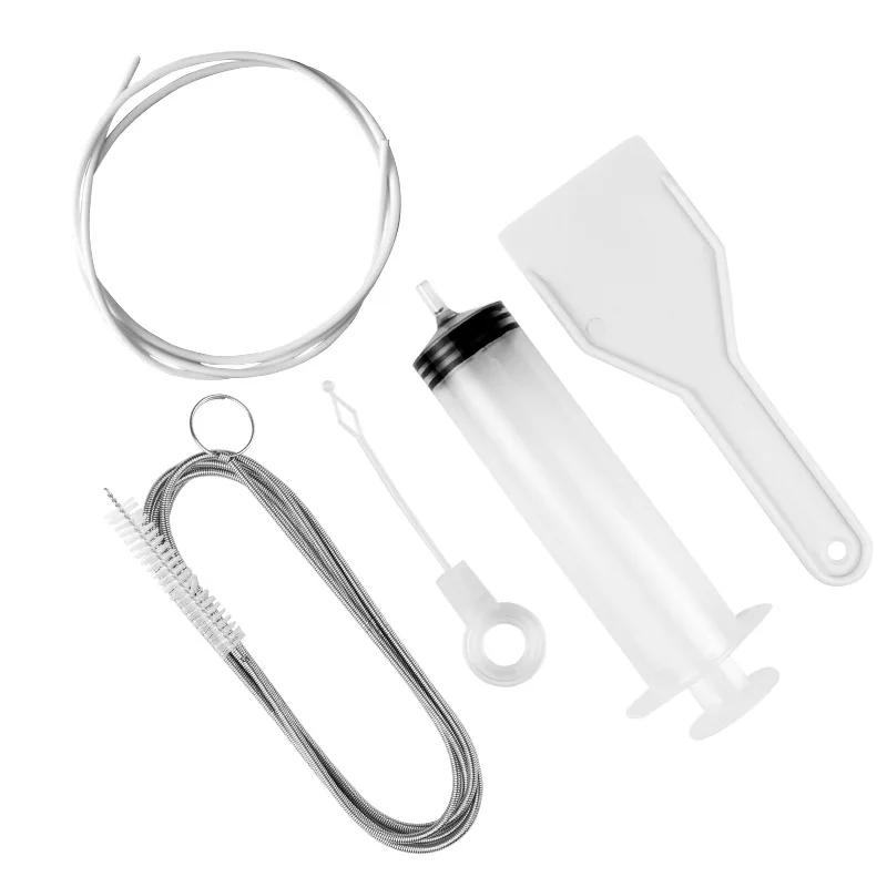 Portable Refrigerator Drain Cleaning Dredge Tool Drain Hole Kit Wash Brush Suction Syringe Hose Home Fridge Cleaner Sticks