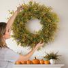 60CM Podzimní díkůvzdání Věnec na dveře, Boxwood Gypsophila Závěsný na zeď