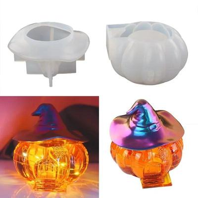 Bricolage Halloween Sorcière Citrouille Cabane Maison Boîte de Rangement Bouteille Boîte à Bonbons Moule en Silicone Miroir Décoration Maison Artisanat Cadeaux