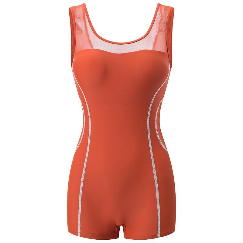 One-piece Swimsuit Women's Boxer Sports Conservative Student Swimming Pool Hot Racing Large Size Suit