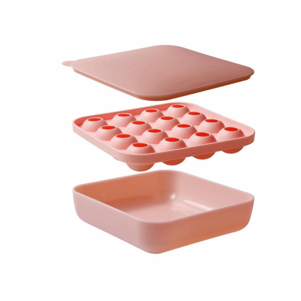 Food-Grade Ice Grid  Tray Press Type Ice Ball Mold Portable Ice Maker  Kitchen Use розовый