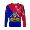 3D Printed Haiti Flag Coat Of Arms Men T Shirts Negre Marron Women Long Sleeve Tshirts Tops Kid Round Tee Shirt Men Clothes