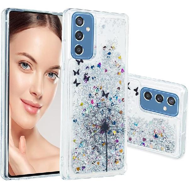 OOPKINS Glitter Case for Samsung Galaxy A35 5G for Girl Sparkle Flowing Shiny Quicksand Transparent Soft TPU Silicone Bumper Shockproof Protective