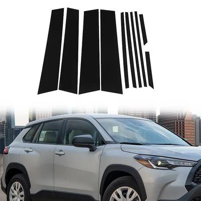 For Toyota Corolla Cross 2020-2023 Car Black Pillar Posts Door Window Trim ABC Column Cover Accessories Exterior Parts