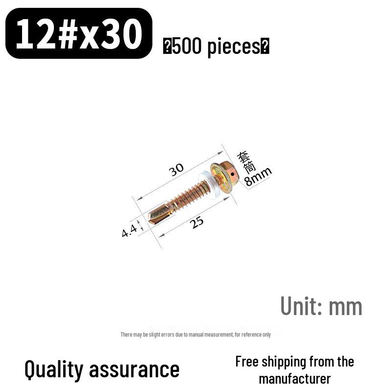 Selbstbohrende Schraube mit verlängertem Sechskantkopf für Farbstahl und Dachziegel aus Harz