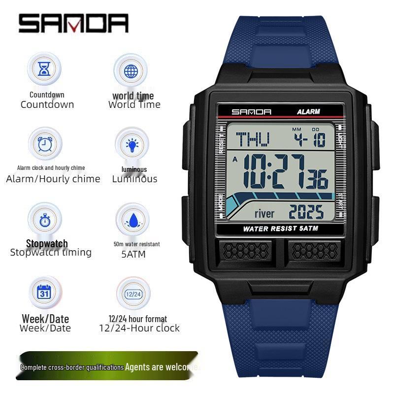 SANDA Teen's Luminous Waterproof Multifunction Sports Watch