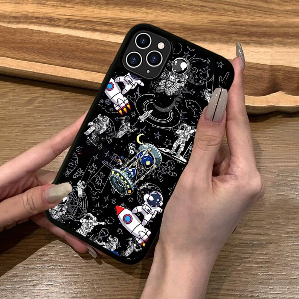 Cute Astronaut Phone Case Silicone PC+TPU For For IPhone 11 12 13 14 15 16 Plus Pro Max Cover