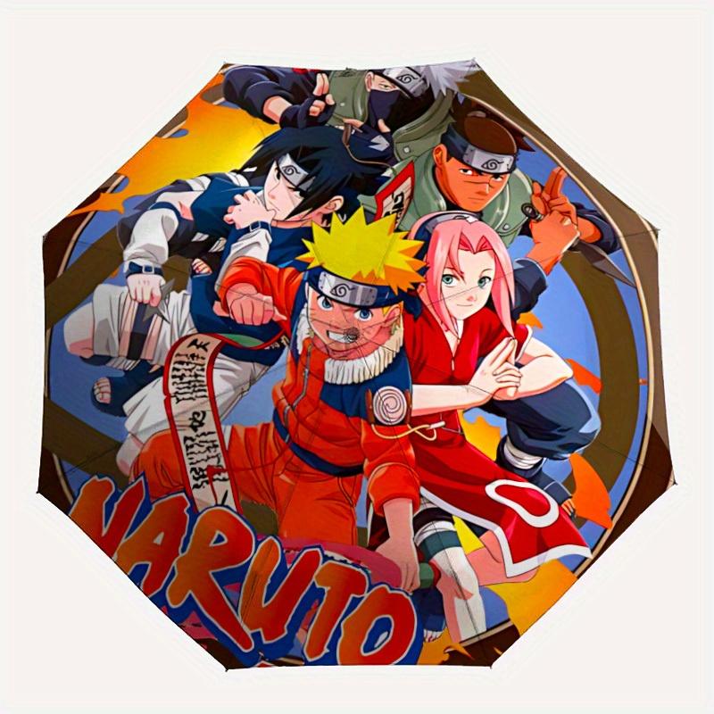 Naruto Characters Automatic Folding Umbrella, Self-Opening/ Closing, Durable Windproof Travel Umbrella for Outdoor Adventures a0826067
