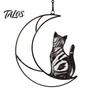 Cat Gift for Home Acrylic Hanging Pendant with Chain, Animal Ornament Window Light Translucent Wall Decor, Cute Lover Room Decoration