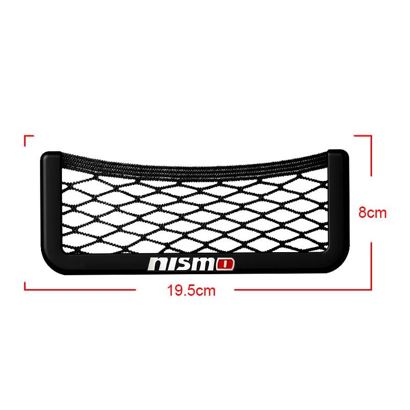 New Car Net Bag Phone Holder Organizer Car Seat Side Back Storage Bag For Nissan Nismo Teana Skyline Juke X-trail Almera Qashqai