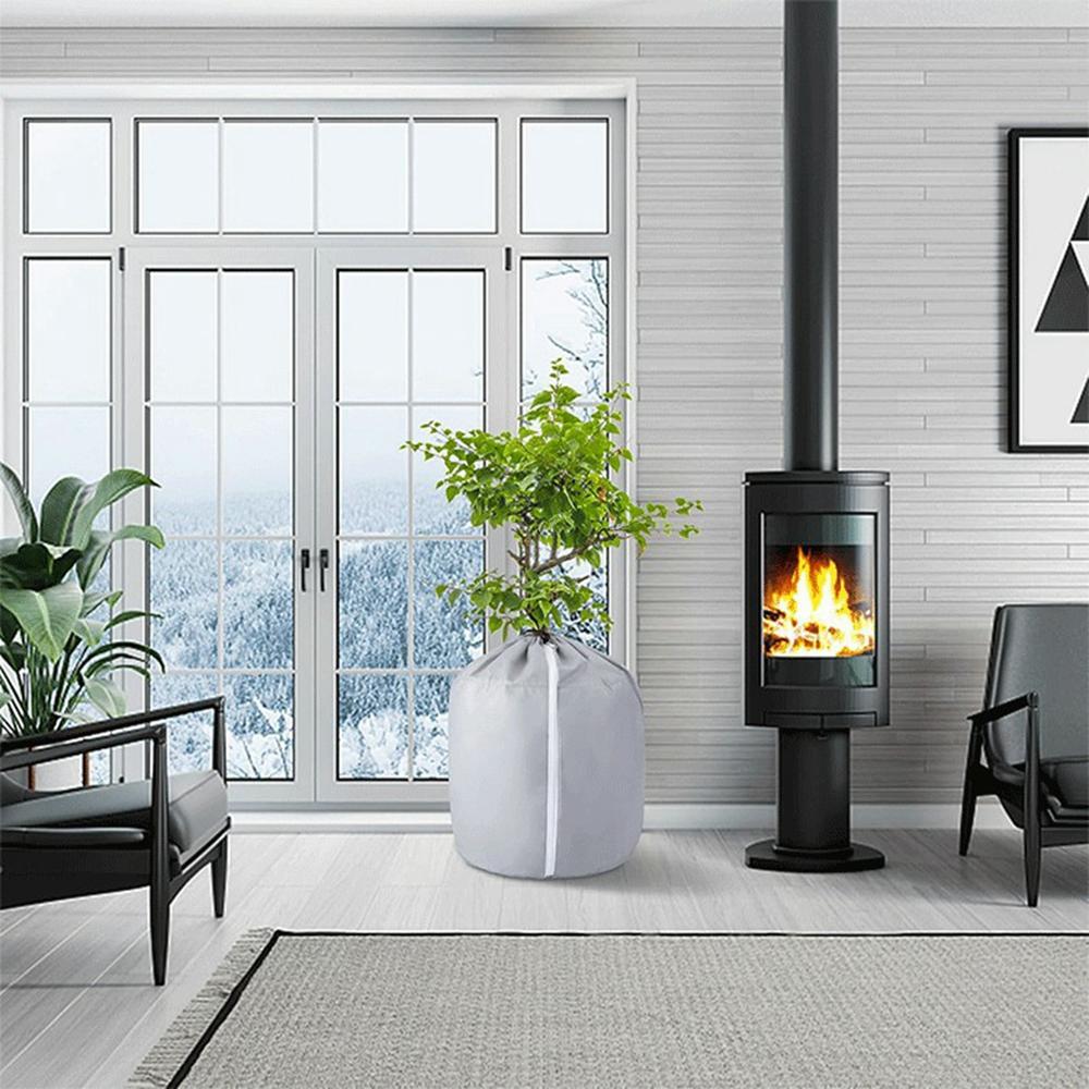 45x50cm Winter Plant Pot Protection Bag Flower Pot Cover with Drawstring and Zipper