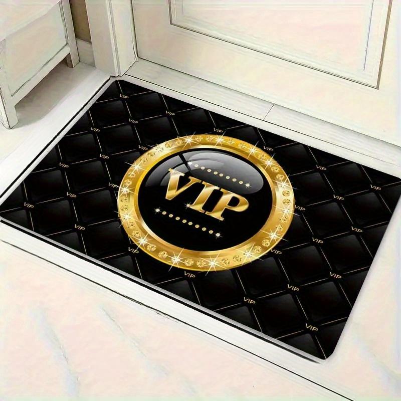 Golden Diamond Velvet Dot Plush Bottom 1pcLarge Size Carpet Kitchen Floor Mat, Diamond VIP Pattern Printing
