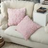 Plush Bow Throw Pillow Cover 45x45in Modern Minimalist Living Room Home Decor