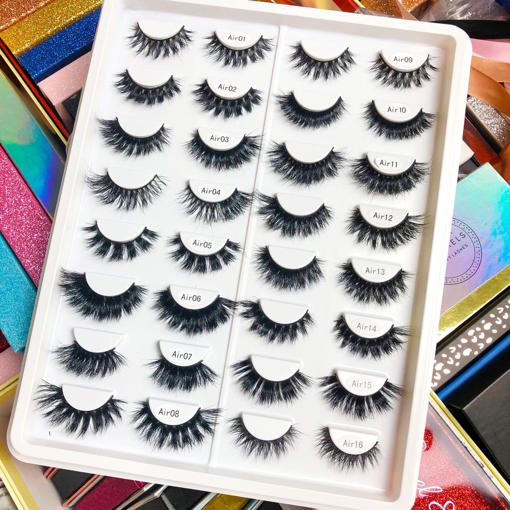 Richsky 3D Mink Lashes With Eye Lash Packaging Box Bulk Fluffy Handmade Mink Eyelash