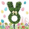 Easter Rabbit Bonsai Artificial Boxwood Bow Decoration Green Plant with Bow Tie Rabbit Shaped Topiary Trees for Outdoor Indoor