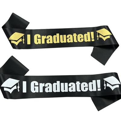 Graduated Satin Sash Glitter Crown For Graduation Party Decoration Photo Booth Props Bachelor Graduated Supplies