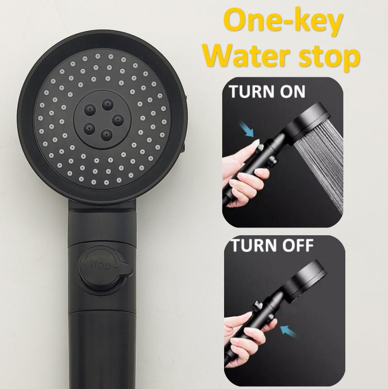 Massage Spa Pressurized Shower Head 3 Modes High Pressure Filter Rainfall Shower Large Flow Spray Nozzle Bathroom Accessories