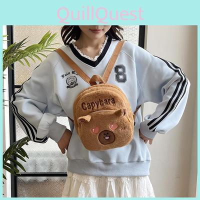 Plush Backpack With Soft Short Plush For Kids And Teens Characters Included)**