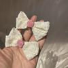 White Lace Bow Hair Clips for Girls Kawii Barrettes Cute Heart Hair Accessoires Kids Colored Ribbon Woman Hairpins Hairgrip