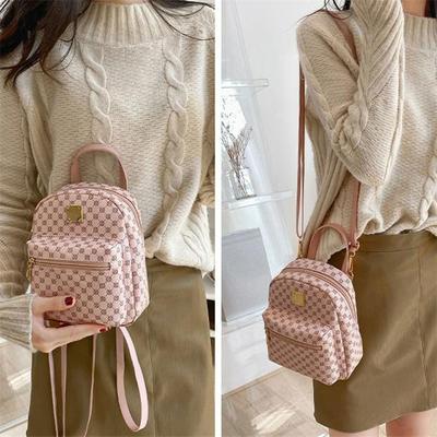 Mini Backpack Crossbody Bag Plaid Women Shoulder Phone Purse  Trendy