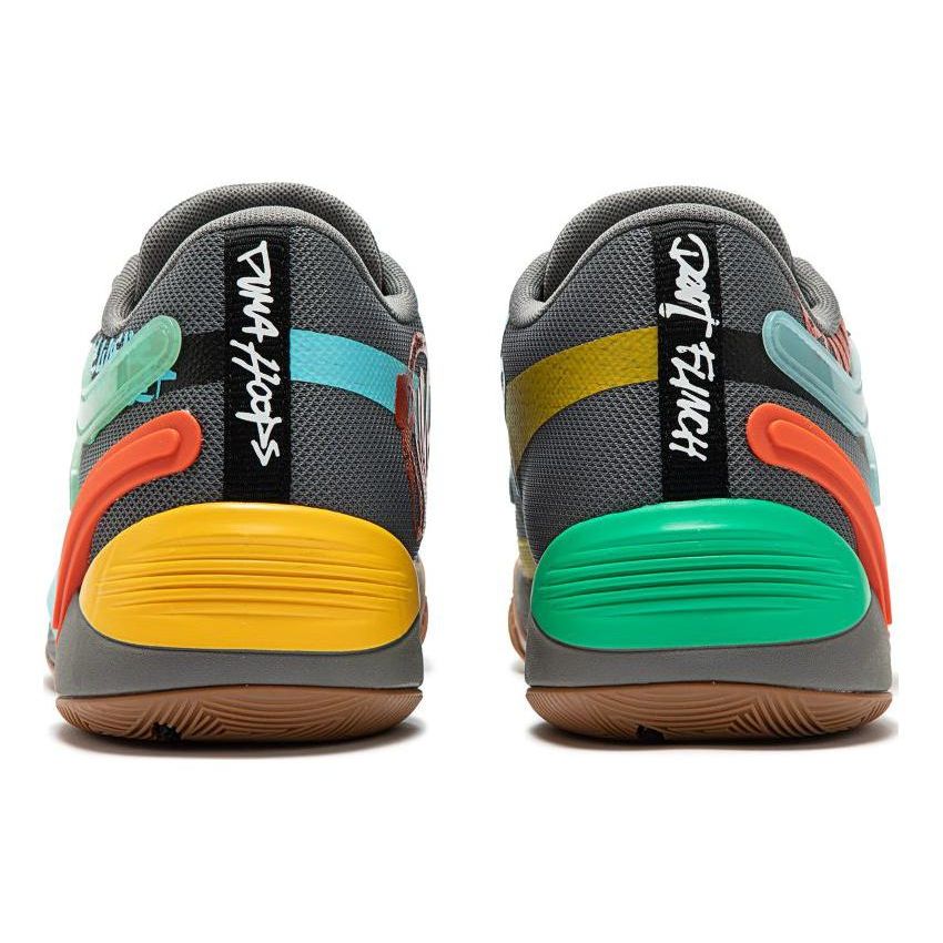 Puma TRC Blaze Court Block Party - Cast Iron Unisex Sneakers Grey Yellow-Sizzle 378961-01