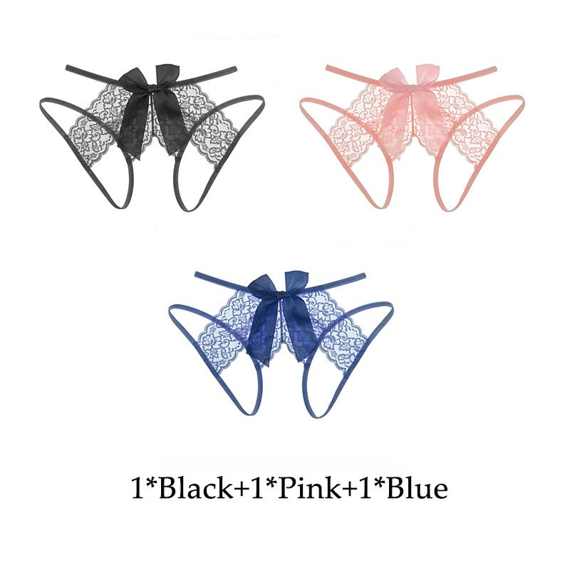 Women's Lace Open Crotch Panties Transparent Crotchless Underwear Sexy Mesh Hollow Out Female Lingerie Erotic Costumes
