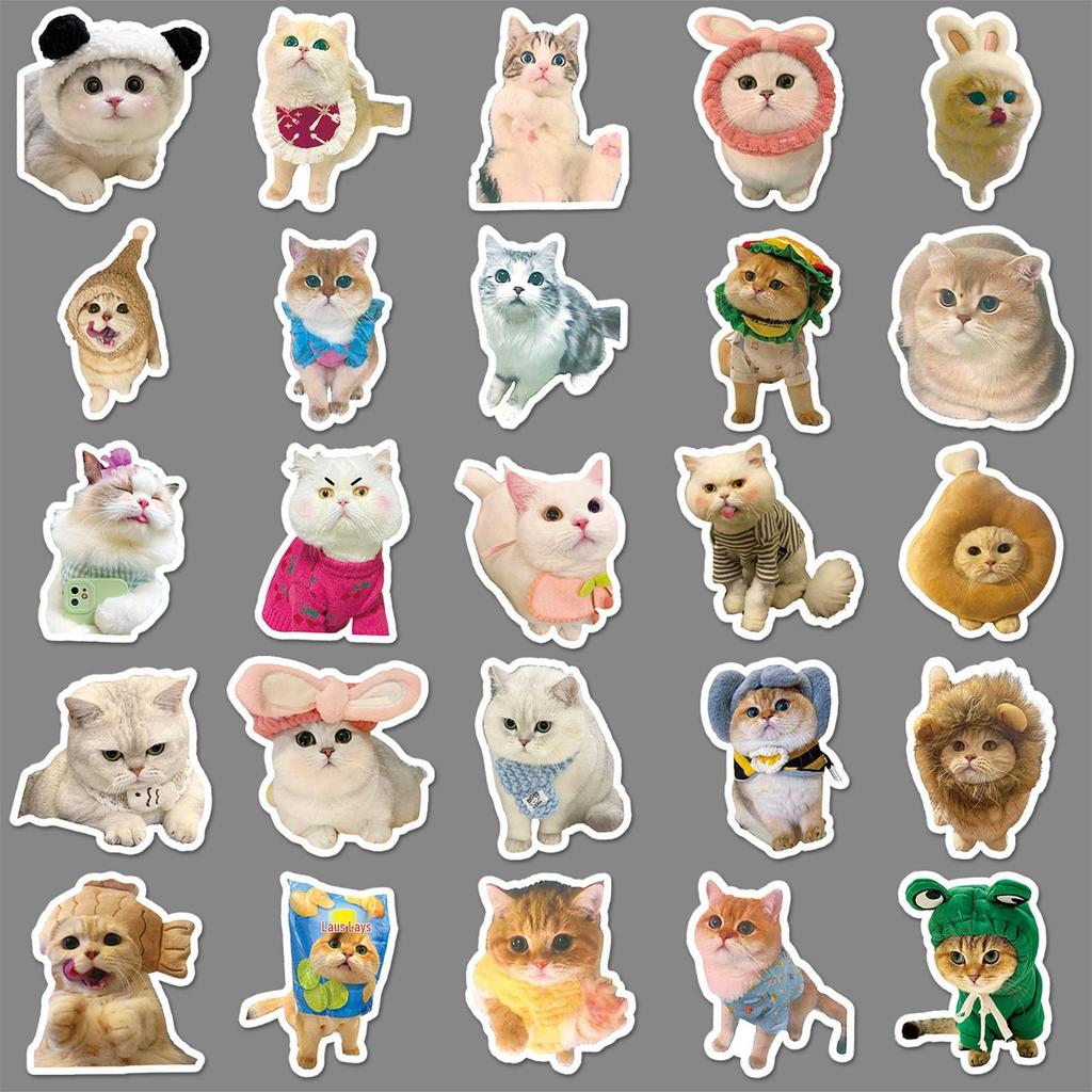 100 Cute Animal Cat Stickers: Waterproof Decorative Decals for Phone Cases and Laptops