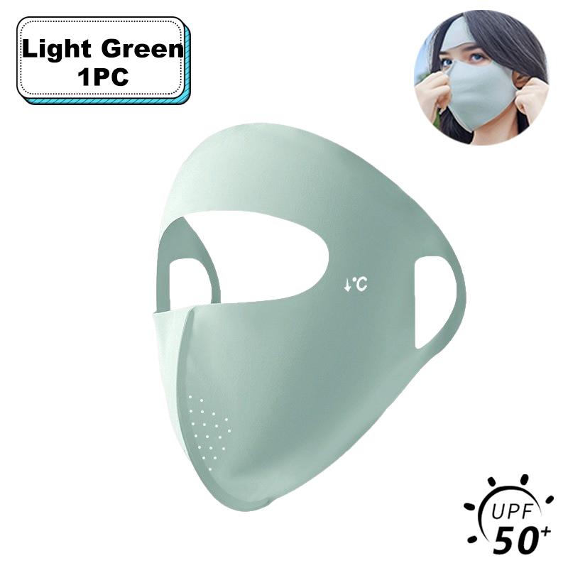 Sommar Isilke Ansiktsmask UV Solskydd Justerbar Andningsbar för Cykling Löpning Jakt Sportmask Unisex