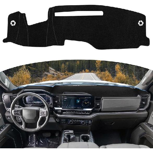 Dash Cover Mat for 2022-2024 2025 Chevy Chevrolet Silverado/GMC Sierra 1500 Accessories, Dashboard Cover Dash Mat for 2024 2025 Silverado & Sierra