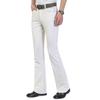 Men's Mid Waist Stretch Flared Pants Men's Slim Fit Casual White Jeans Size 28-40
