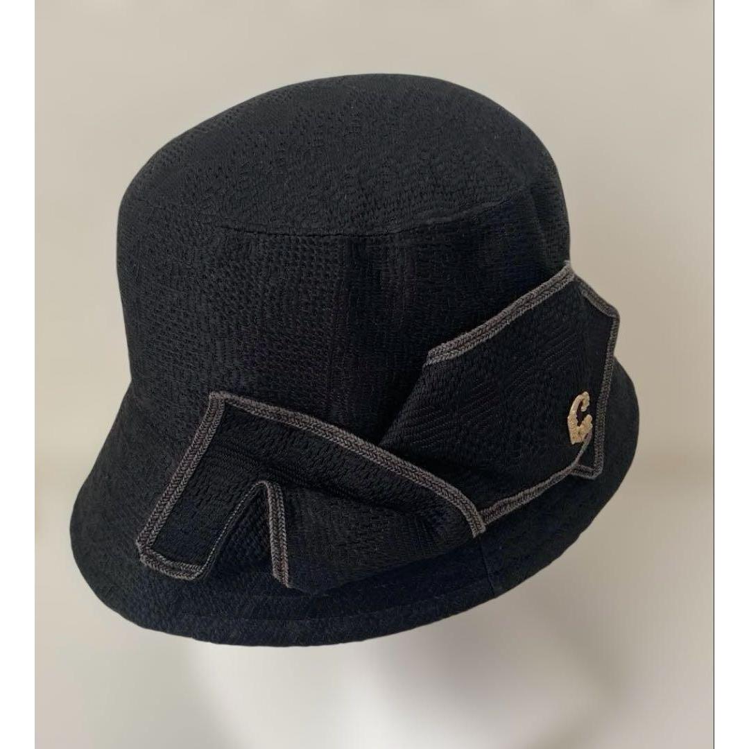 Used CA4LA Kashira Casquette Hat Ribbon Black with C Charm