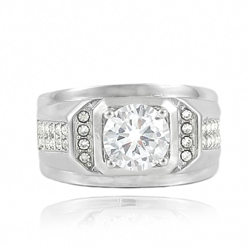 

Европейские и американские ювелирные изделия из нержавеющей стали, многоцветное кольцо из камня, модное мужское и женское персонализированное модное кольцо из титановой стали с драгоценными камнями 21026 No. 8