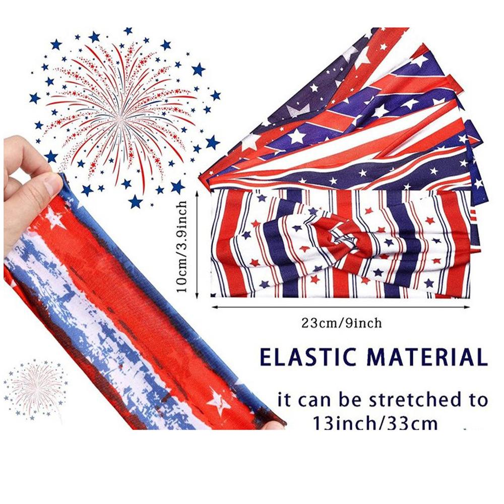 American Flag Print Twisted Headband Elastic Wide Hair Band For Women 4th Of July Patriotic Accessory National Flag Hairband