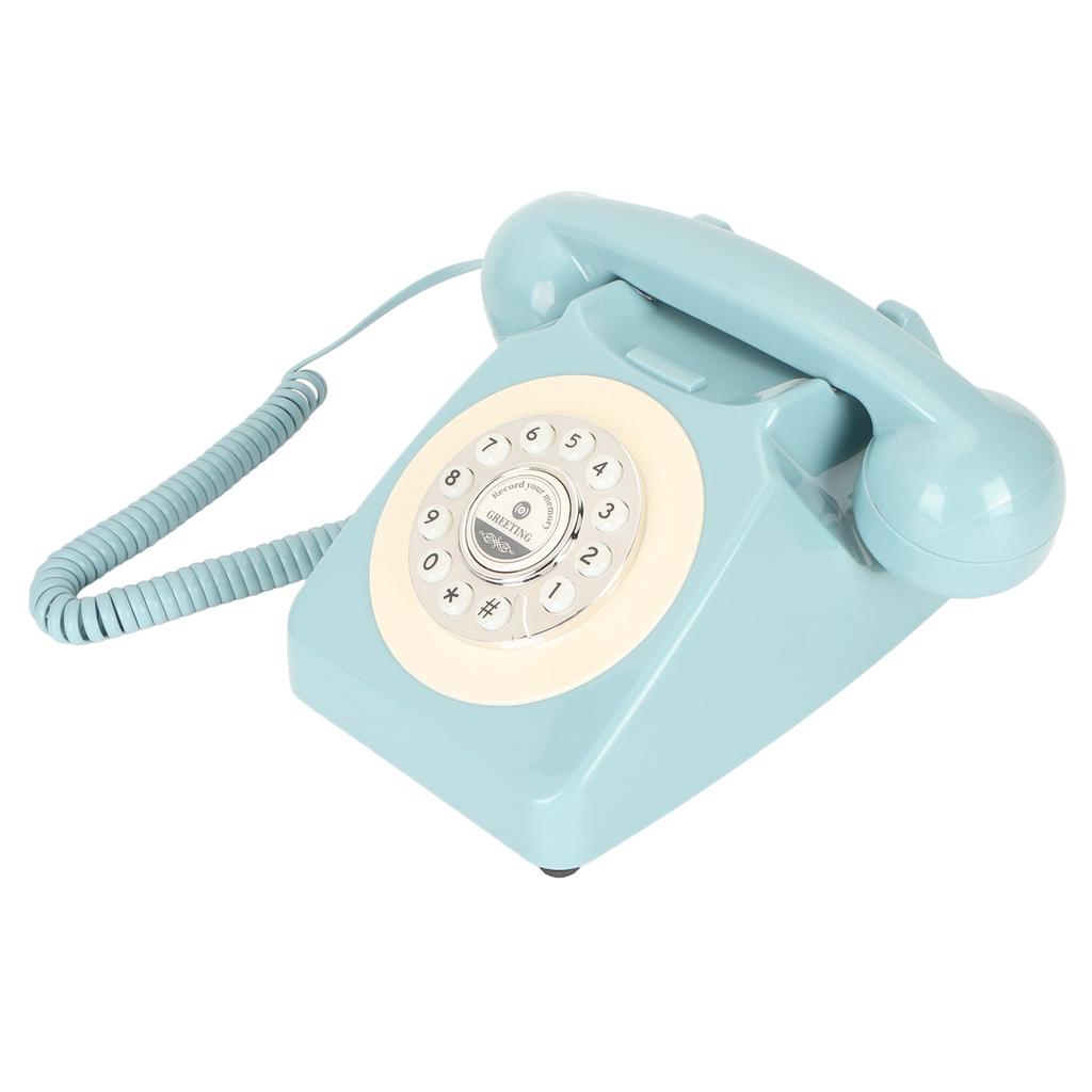 Vintage Telephone Push Button Dialing Sound Message Record Retro Landline for Wedding Party Home