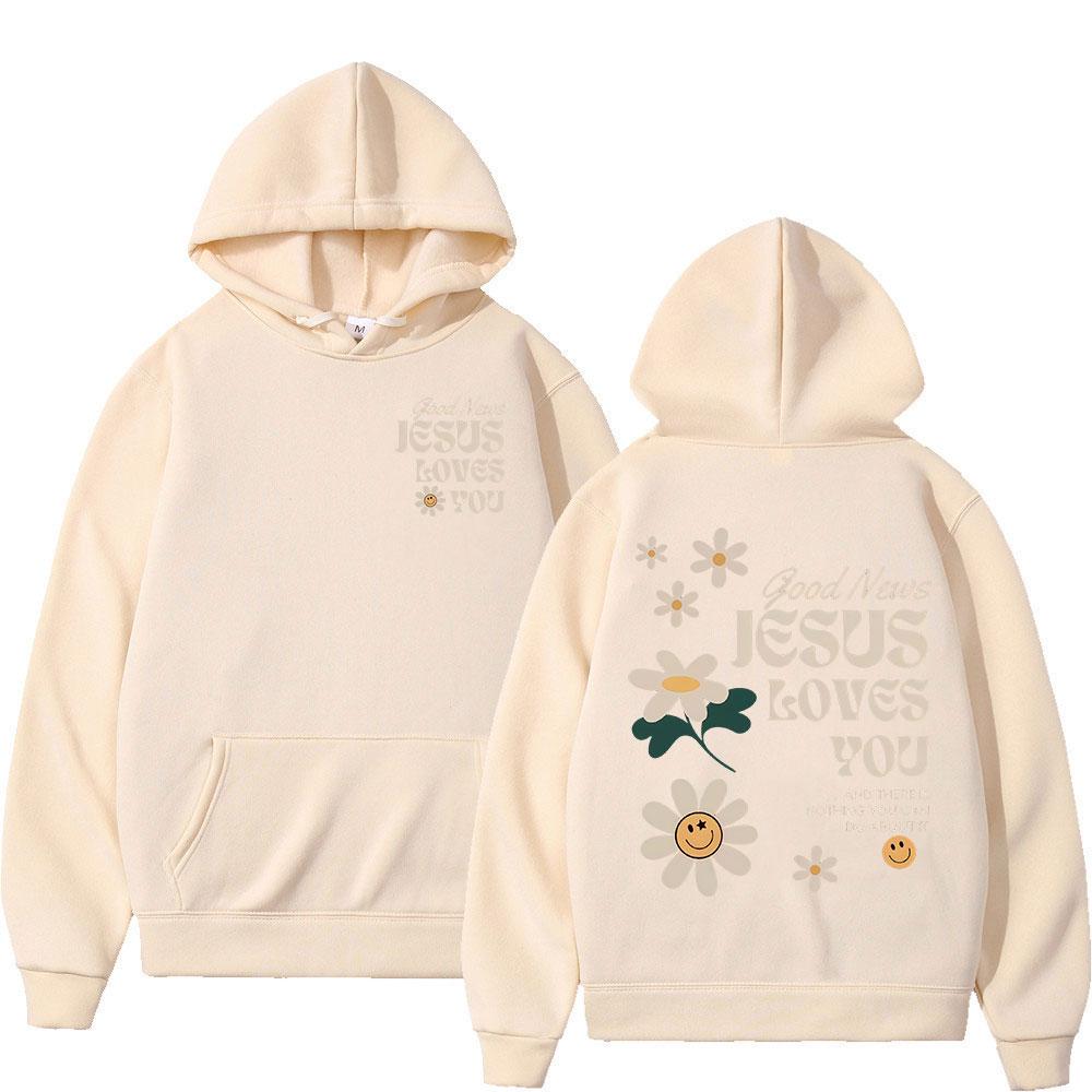 Gute Nachricht Jesus liebt dich Christliche Bibelvers Hoodies Männer Frauen Kleidung Mode Harajuku Sweatshirt Übergroßer Fleece Pullover