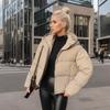 Giacca Invernale da Donna 2026 Inverno Donna Colore Puro Ispessita Calda Corta Giacca in Cotone Parka con Cappuccio da Donna Cappotti Abbigliamento da Donna