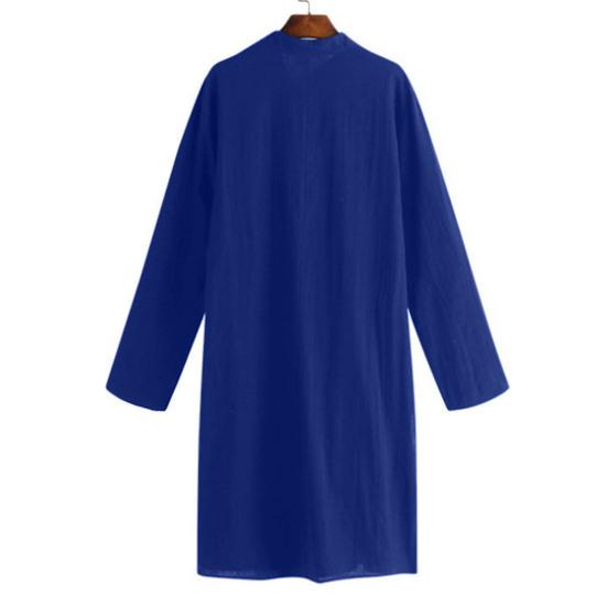 Pánská košile s dlouhým rukávem zapínání na knoflíky pánské dlouhé róby ležérní muži tradiční košile outdoor nabídka