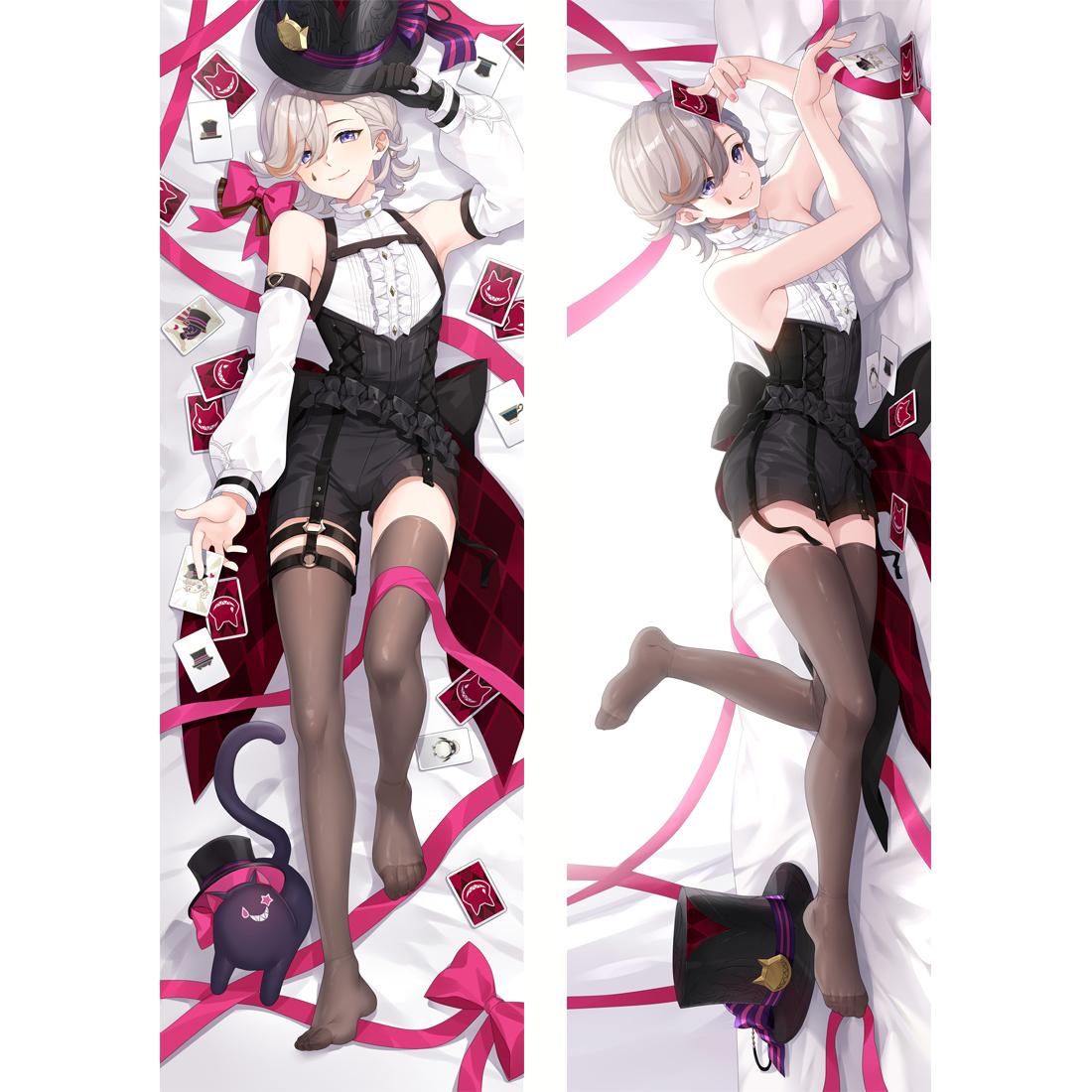 Genshin Impact Lyney Косплей Dakimakura обнимающее тело наволочка костюм Lyney длинная 2-сторонняя наволочка Рождественские подарки 120x40cm Pillowcase