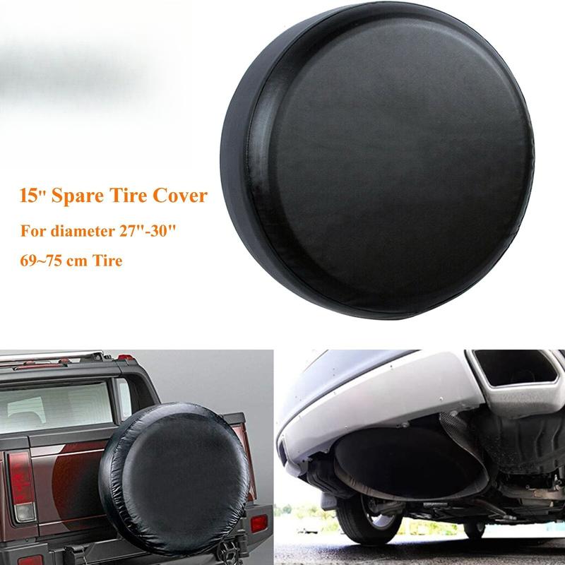 15 Inch 70-75cm Spare Tire Tyre Cover Black Wheel Protector For SUV RV Trailer Camper Van Off-Road Vehicle Outdoor Use