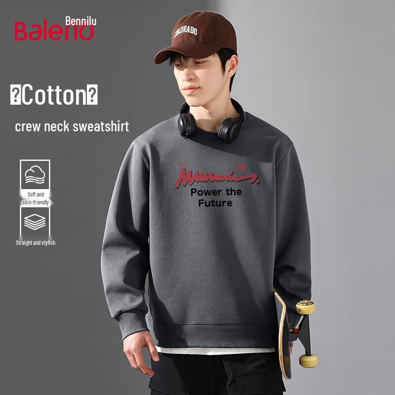 

Baleno Men s 2025 Autumn Heavyweight Loose Fit Round Neck Pullover Sweatshirt 3XL