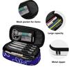 Pen Case Strong Polyester Fabric Organized Storage Smooth Zipper with Main Compartment Mesh Pocket and Pen Slots for Students