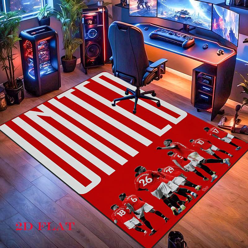 Man Utd Vloerkleed Tapijt voor Woonkamer Slaapkamer Huis Sofa Decoratie, Kinderspeel Antislip Vloermat