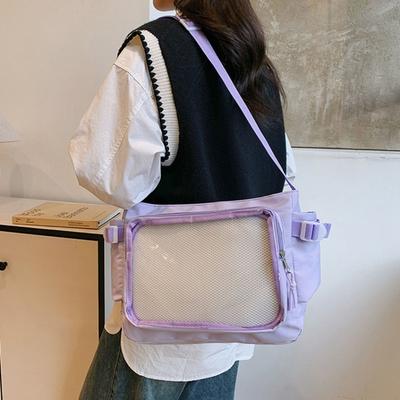 Clear Badge Display Shoulder Bag PVC Crossbody Bag Casual Transparent Pocket Itabag  JK