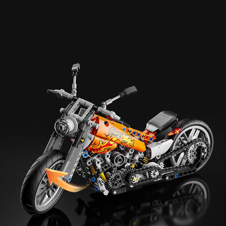 436PCS Building Blocks Toy Motorcycle Model Assembly Bricks Sets Educational Toys Desktop Decoration Christmas Birthday Gifts