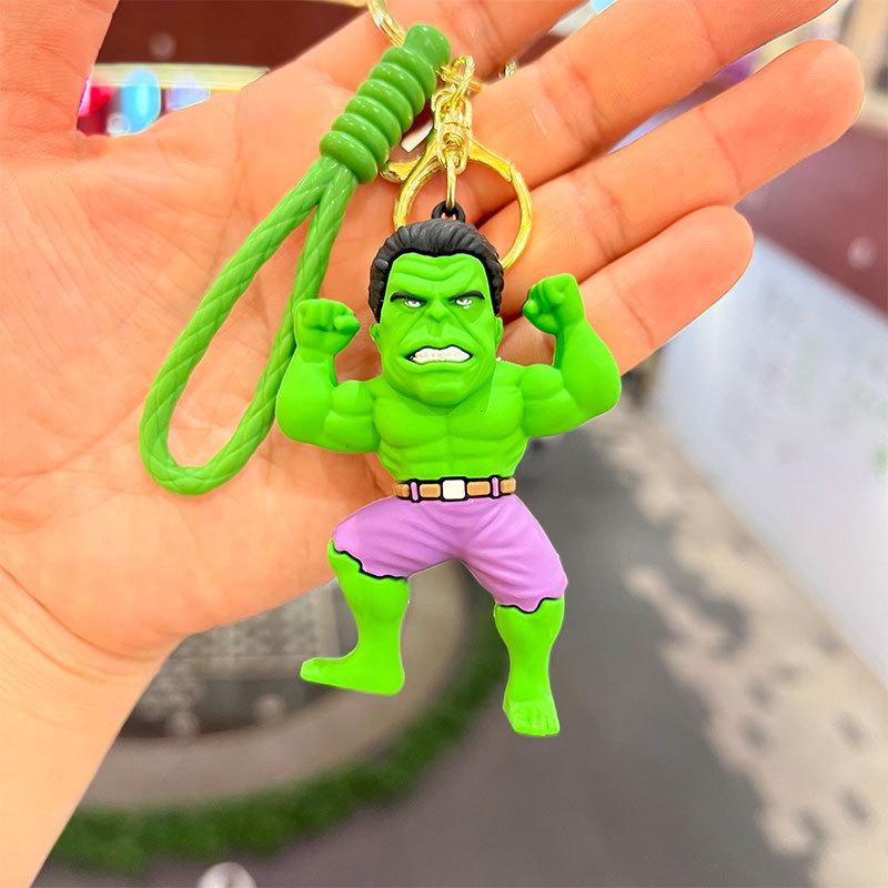 Avengers Cartoon Keychain: Captain America & Iron Man Figurine Pendant