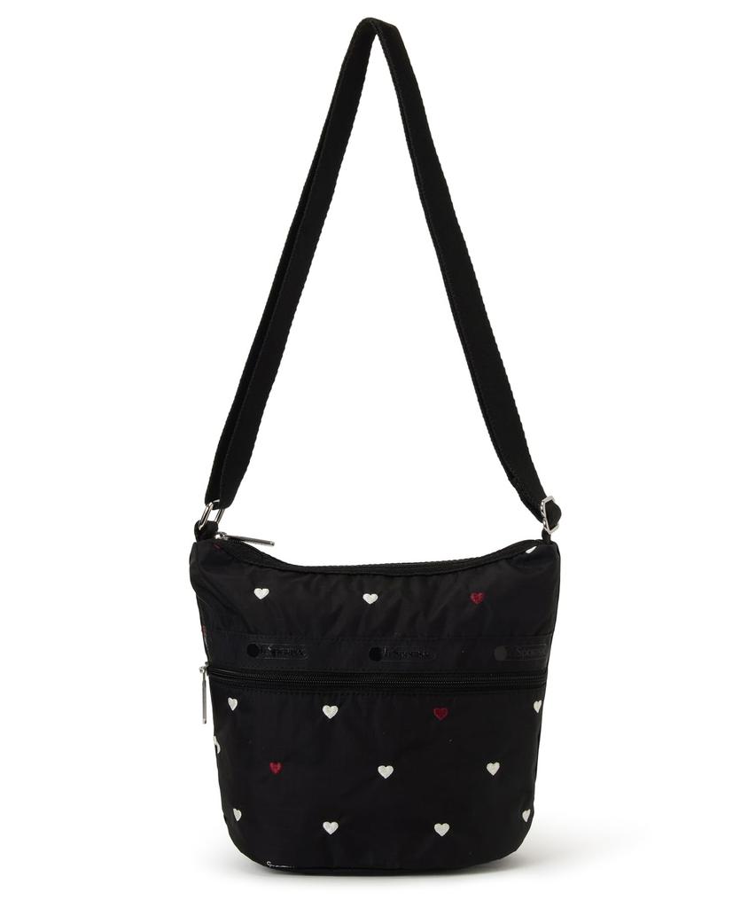 MINI BUCKET SHOULDER Heart EMB BAG/1237/Red/White