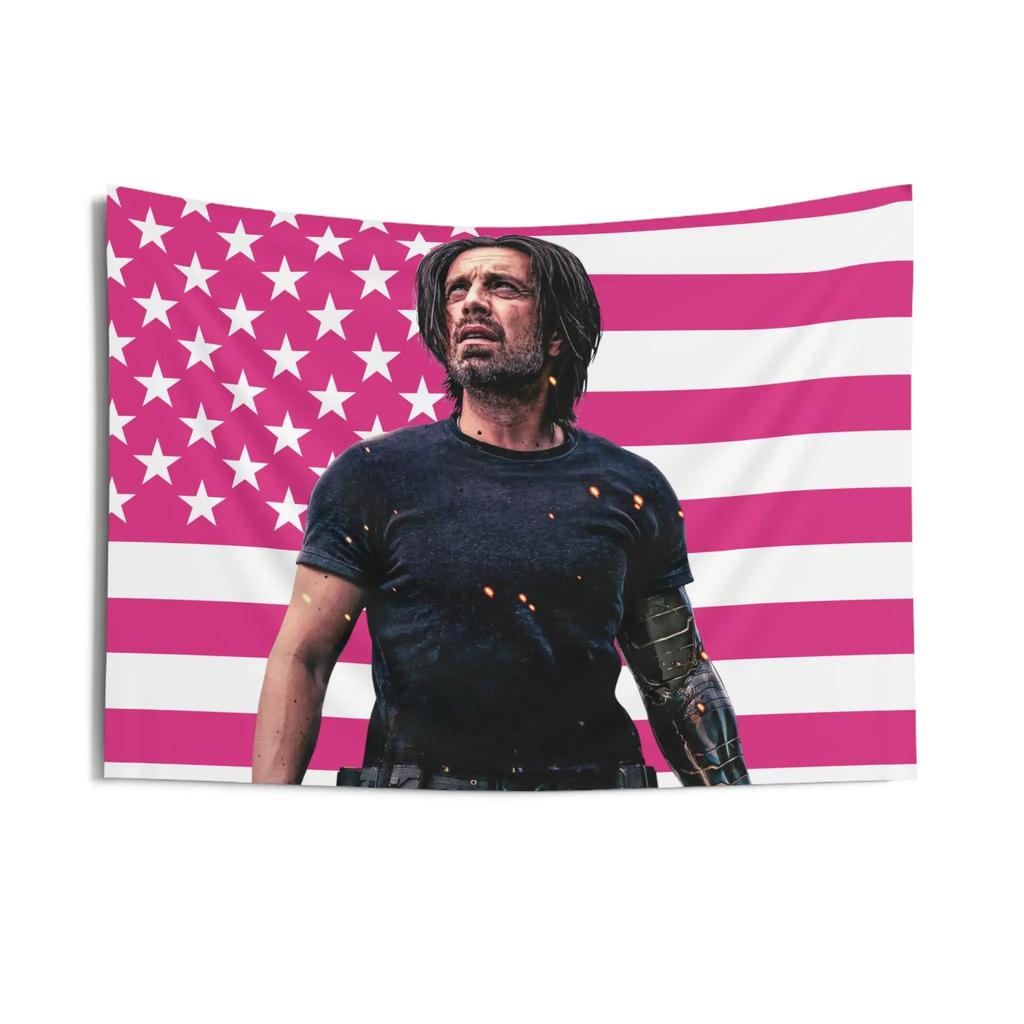 SSebastian Printed Tapestry American Flag Cool Aesthetic Wall Hanging for Dorm Bedroom Home Decor