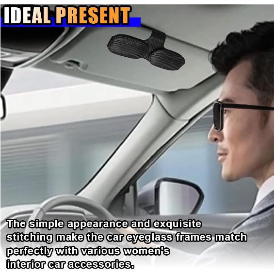 Magnetic Leather Sunglasses Holder for Car Visor Clip, Car Sun Visor Ticket Card Clip Double Clip, Auto Glasses Eyeglass Hanger Clip, Eyeglasses