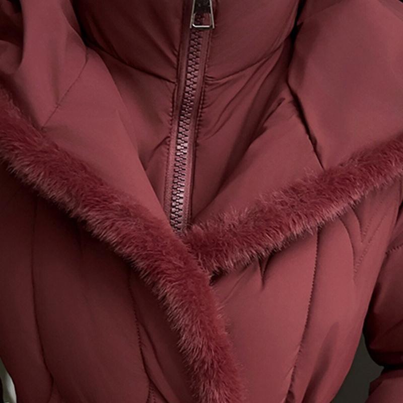 Plus Size L-7XL Fashion Winter Jackets Woman Long Parkas Hooded Loose Thick Warm Overcoat Casual Women's Coats With Belt